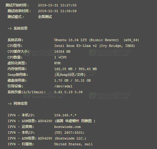 Hostwinds VPS 西雅图机房基本信息