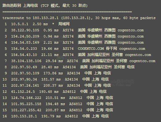Hostwinds VPS 西雅图机房路由追踪