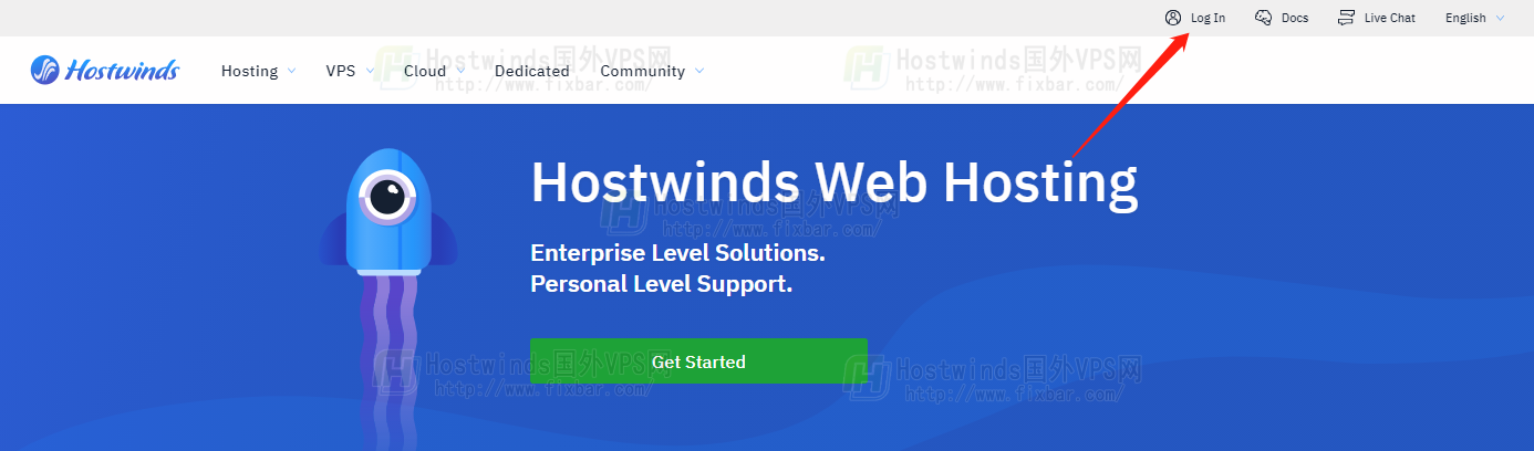 进入Hostwinds的后台控制面板